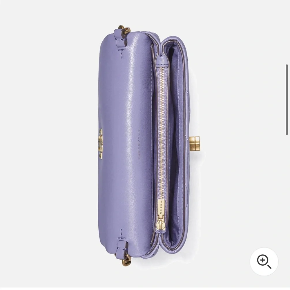 🌺Host Pick 🌺 Tory Burch Kira Chevron Chain Wallet- Dark Lotus - Picture 4 of 8